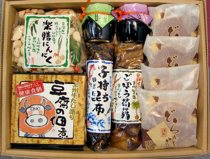 ヘルシー惣菜、佃煮、どら焼きセット