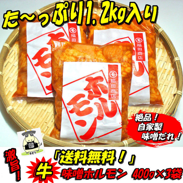 激旨！牛味噌上ホルモン【ボリュームたっぷり1.2kg】