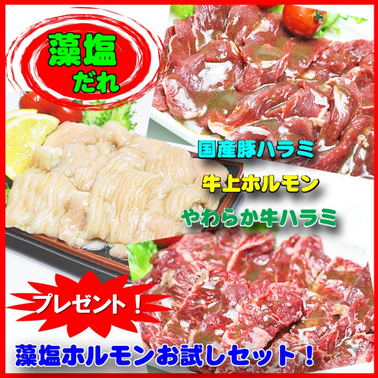 藻塩ホルモンお試しセットをプレゼント！