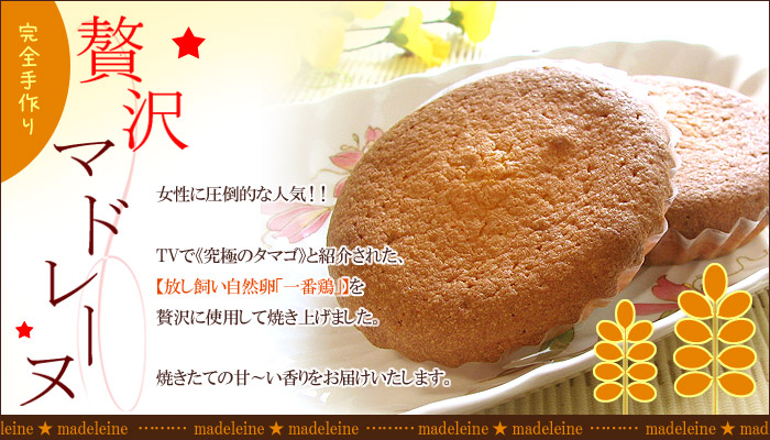 贅沢マドレーヌ（10個入り）をプレゼント！