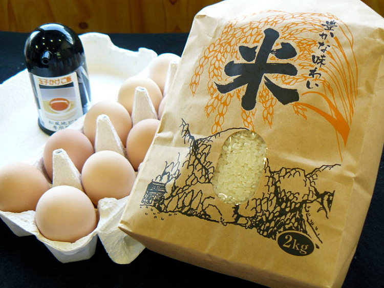 名古屋コーチンたまごかけごはんセット（卵・米・醤油）プレゼント！